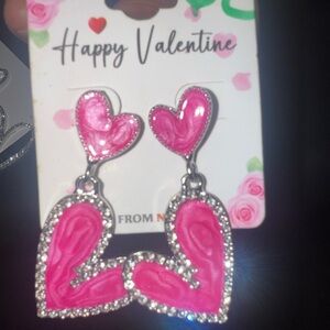 Pink Heart Earrings